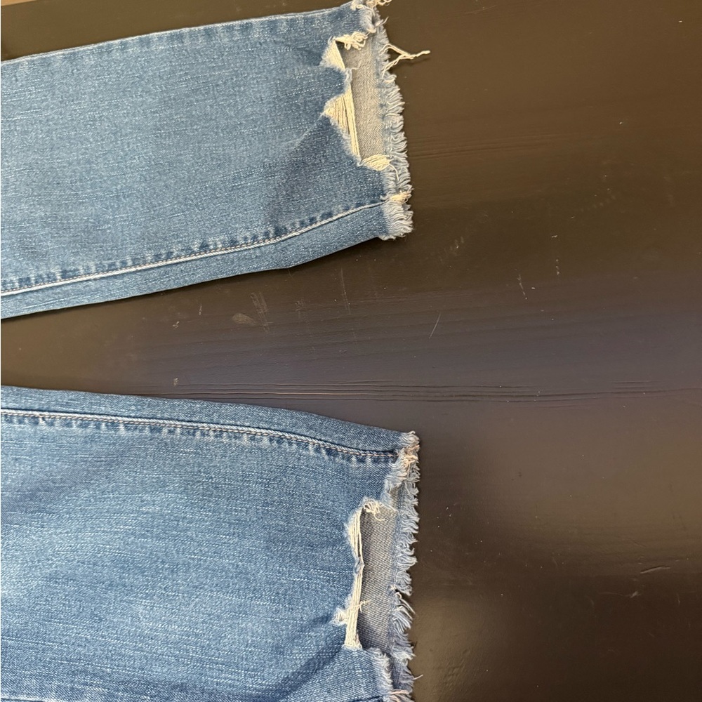 Nicole Miller Light Blue Distressed Ankle Jeans - Picture 2 of 5